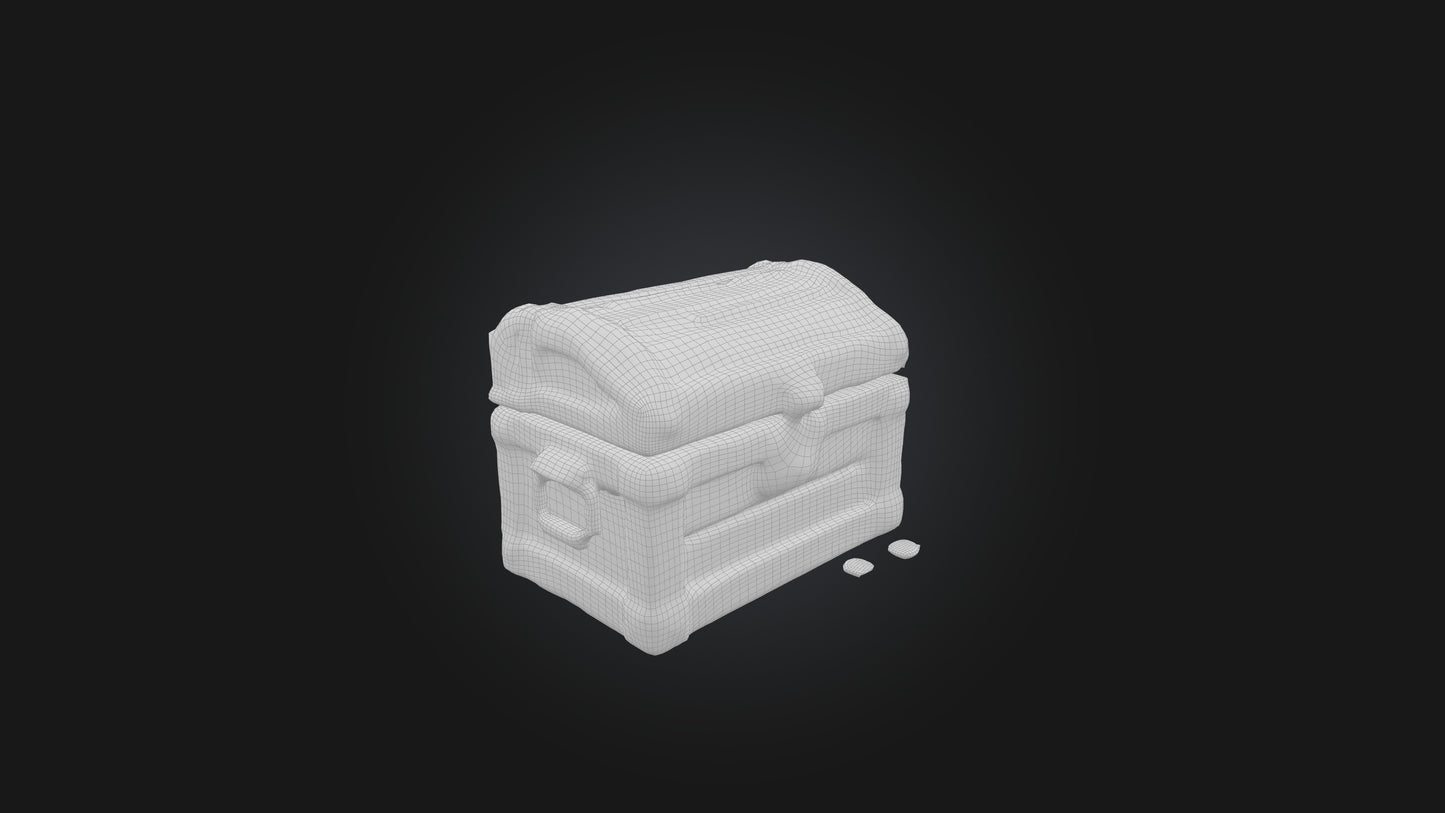 3D model Voxel Treasure Chest VR / AR / low-poly