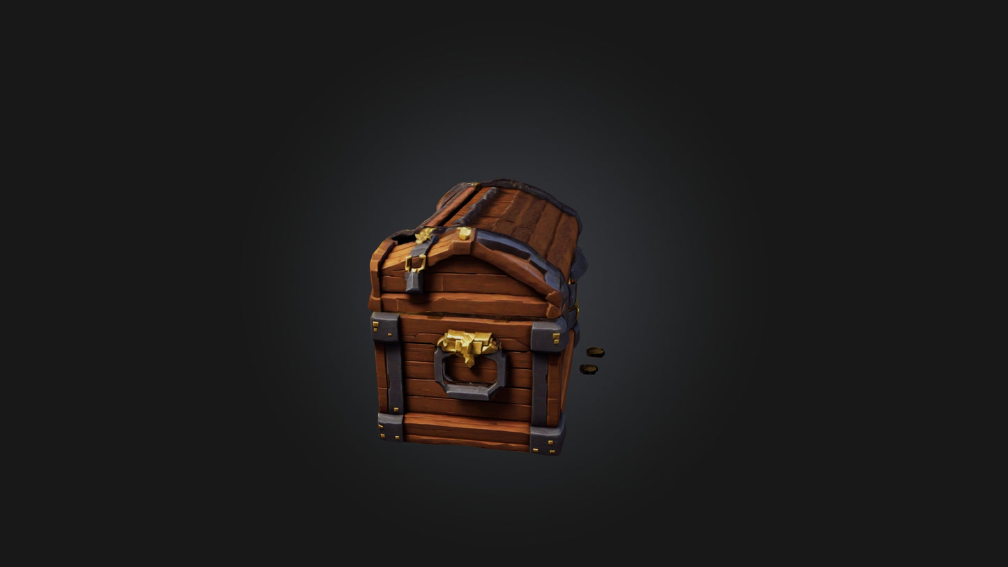 3D model Voxel Treasure Chest VR / AR / low-poly