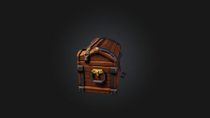 3D model Voxel Treasure Chest VR / AR / low-poly