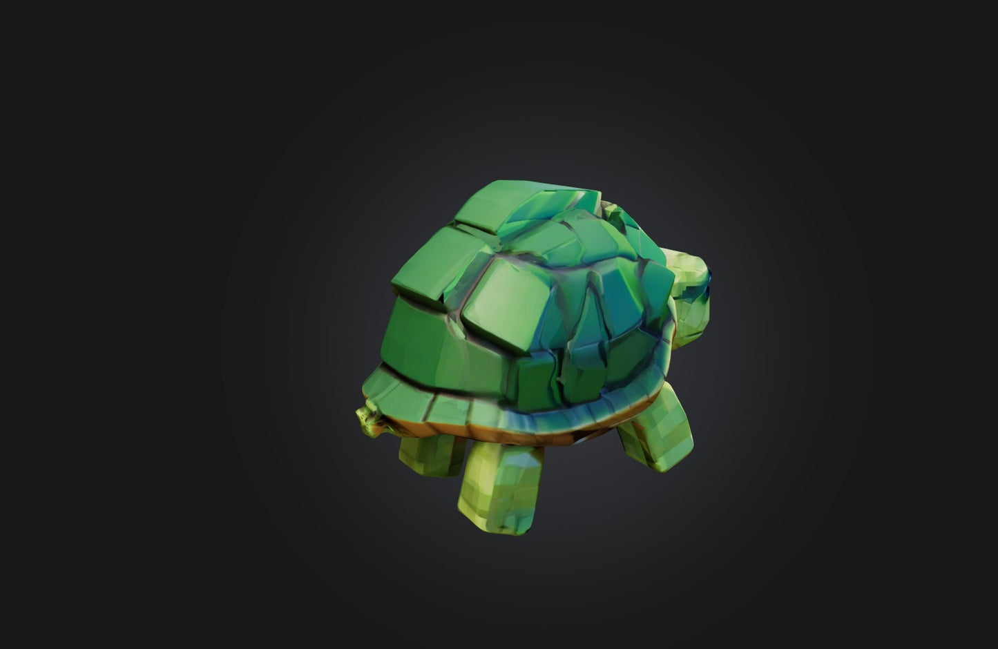 3D model Voxel Turtle VR / AR / low-poly