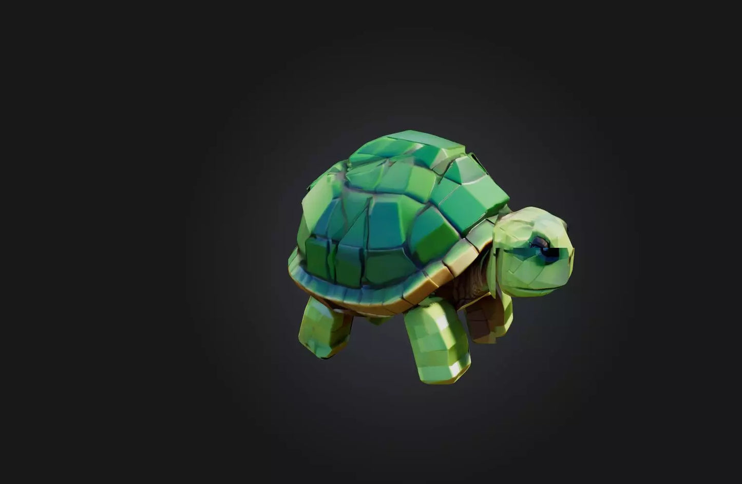 3D model Voxel Turtle VR / AR / low-poly