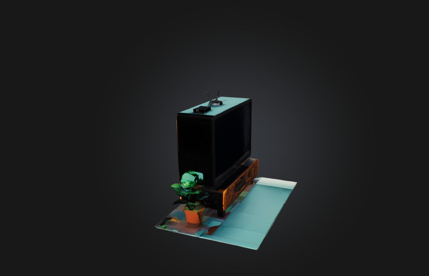 3D model Voxel TV VR / AR / low-poly