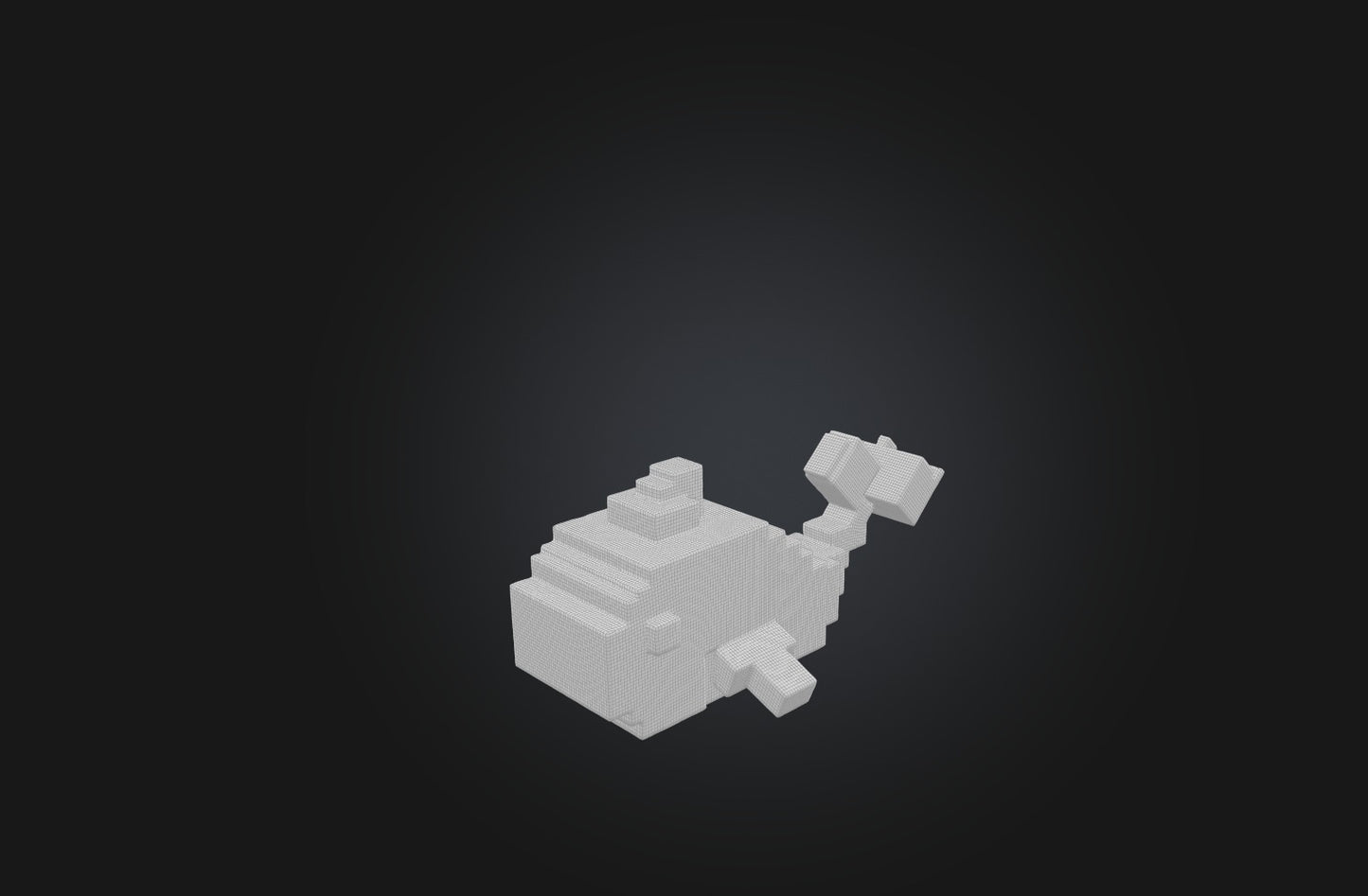 3D model Voxel Whale VR / AR / low-poly