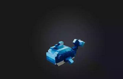 3D model Voxel Whale VR / AR / low-poly