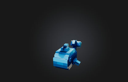 3D model Voxel Whale VR / AR / low-poly