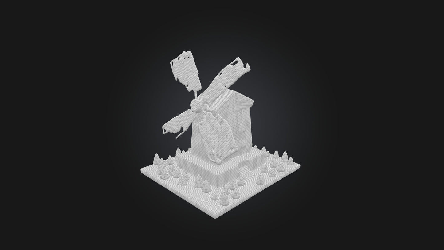3D model Voxel Windmill VR / AR / low-poly