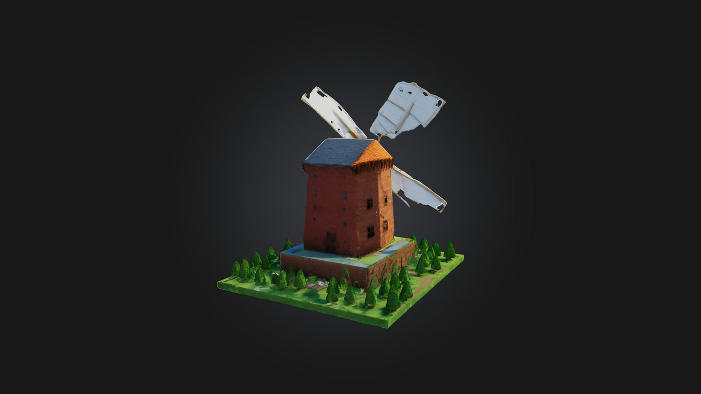 3D model Voxel Windmill VR / AR / low-poly