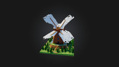 3D model Voxel Windmill VR / AR / low-poly