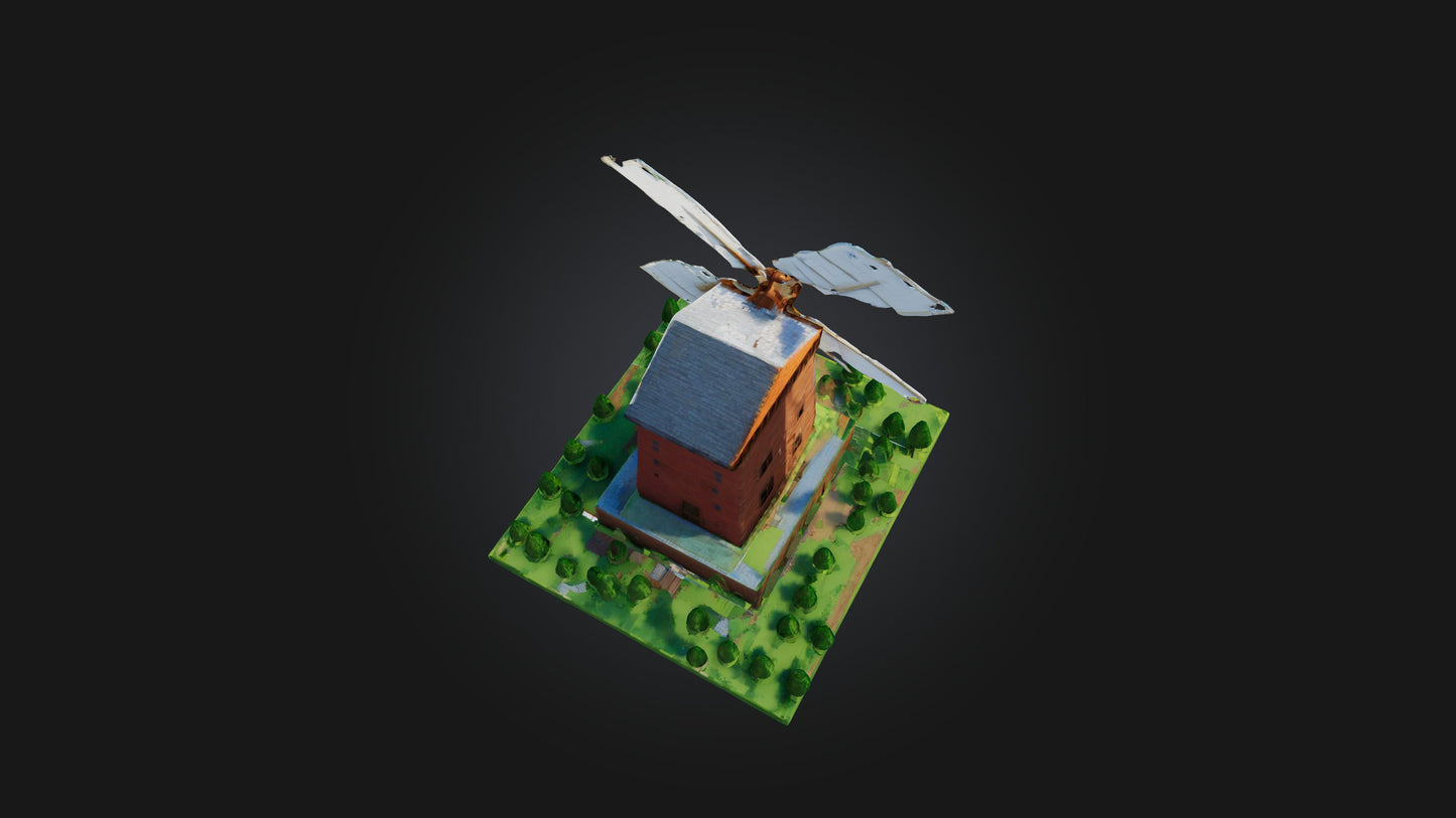 3D model Voxel Windmill VR / AR / low-poly