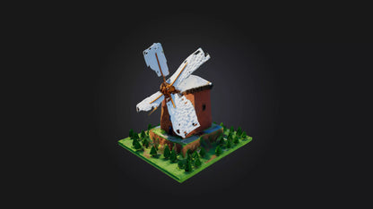 3D model Voxel Windmill VR / AR / low-poly
