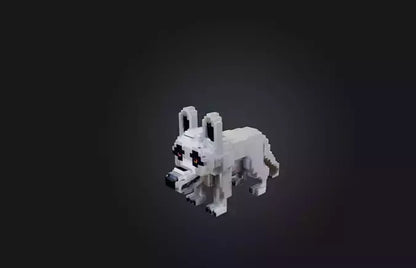 3D model Voxel Wolf VR / AR / low-poly
