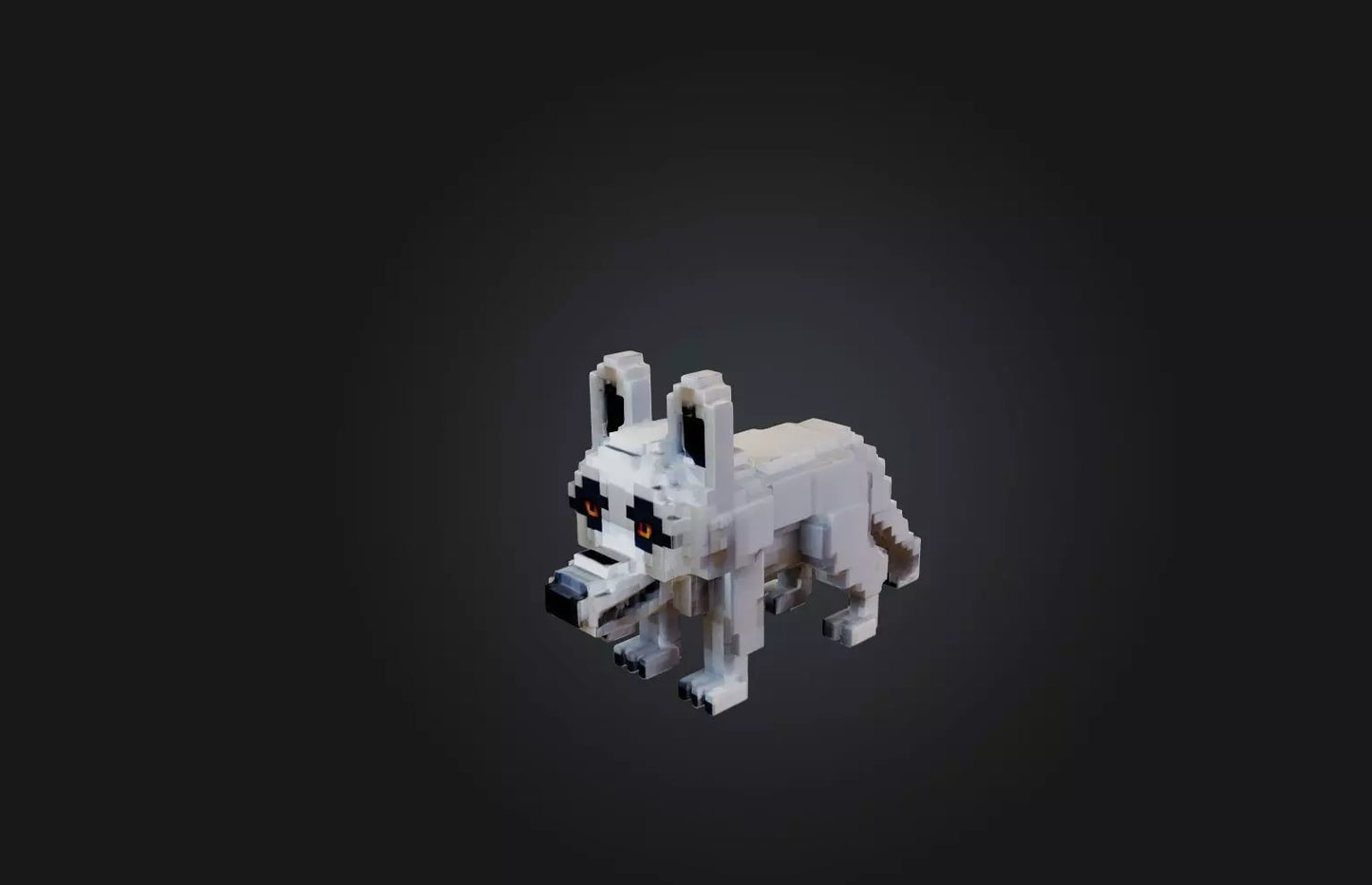3D model Voxel Wolf VR / AR / low-poly