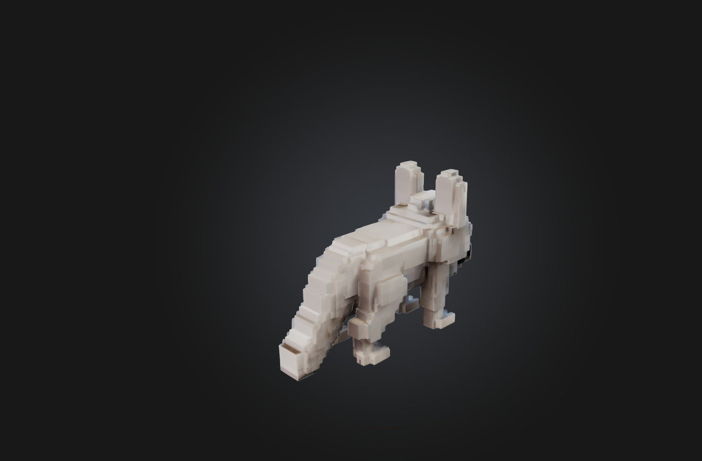 3D model Voxel Wolf VR / AR / low-poly