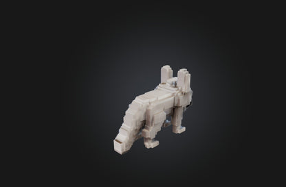 3D model Voxel Wolf VR / AR / low-poly