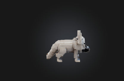 3D model Voxel Wolf VR / AR / low-poly