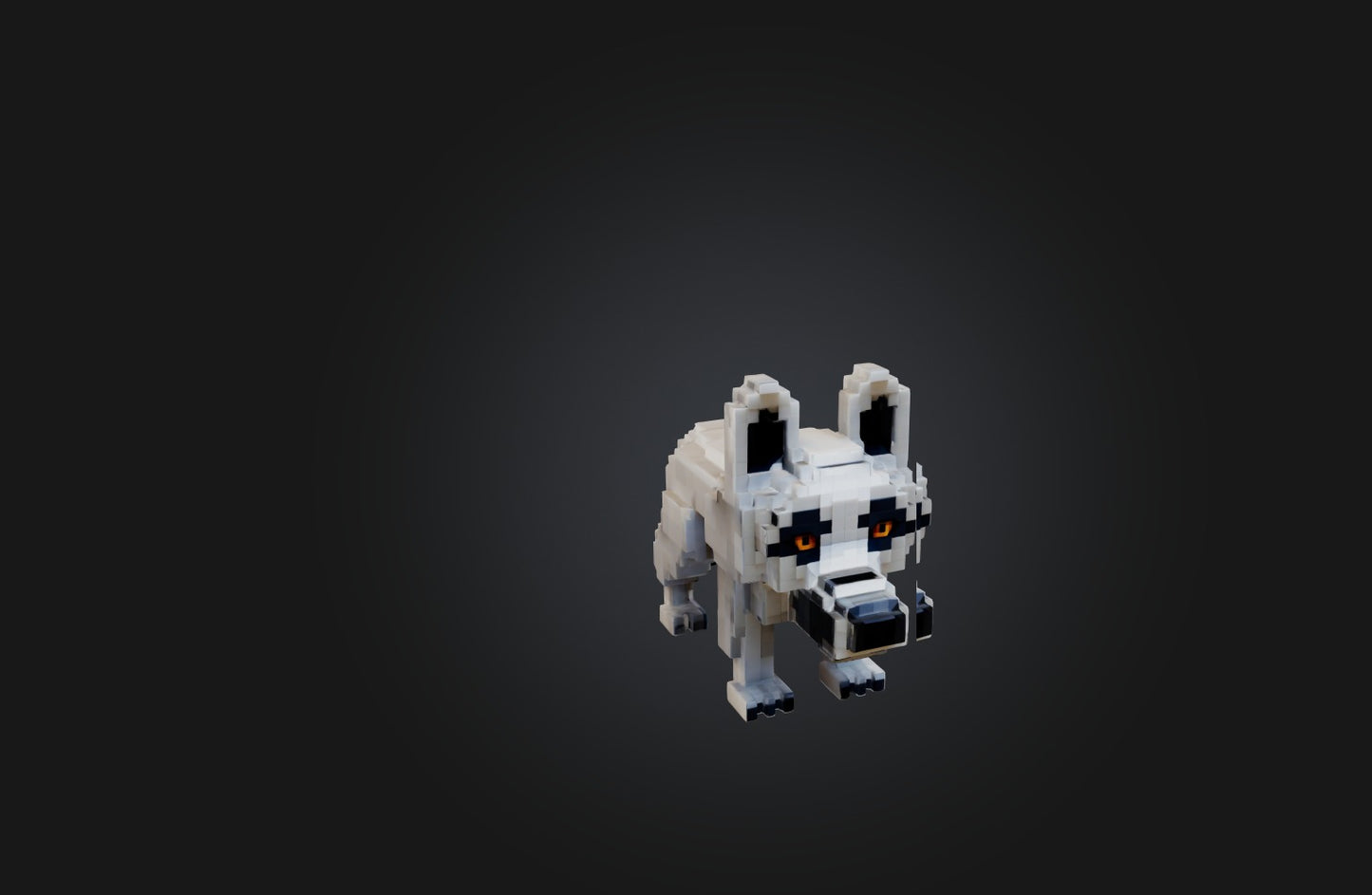 3D model Voxel Wolf VR / AR / low-poly