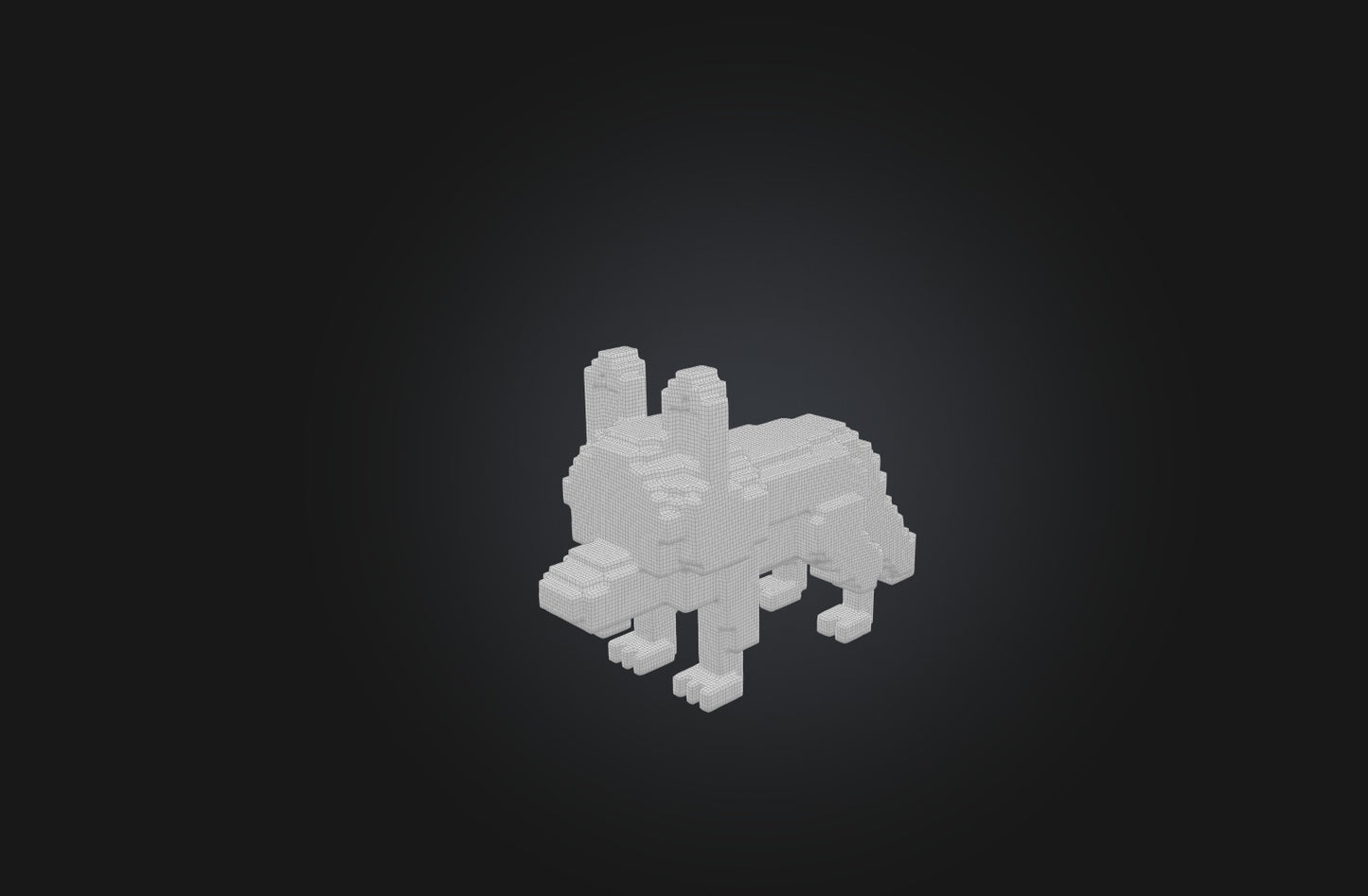 3D model Voxel Wolf VR / AR / low-poly