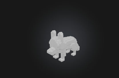 3D model Voxel Wolf VR / AR / low-poly