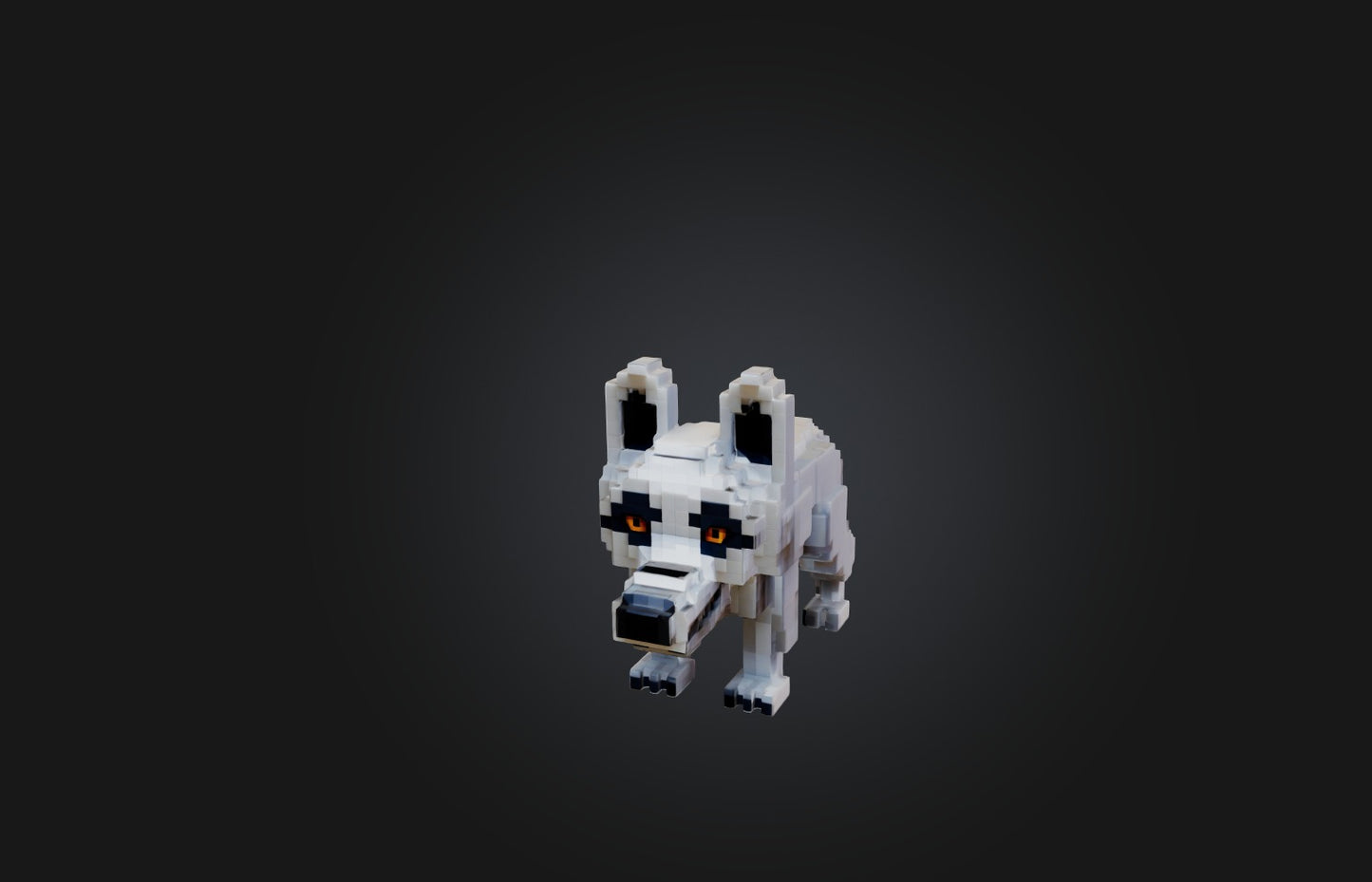 3D model Voxel Wolf VR / AR / low-poly
