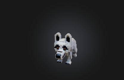 3D model Voxel Wolf VR / AR / low-poly