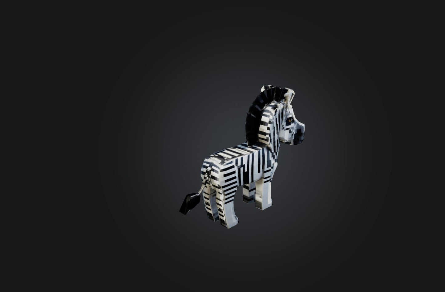 3D model Voxel Zebra VR / AR / low-poly