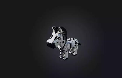 3D model Voxel Zebra VR / AR / low-poly