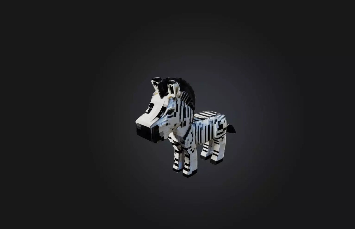 3D model Voxel Zebra VR / AR / low-poly