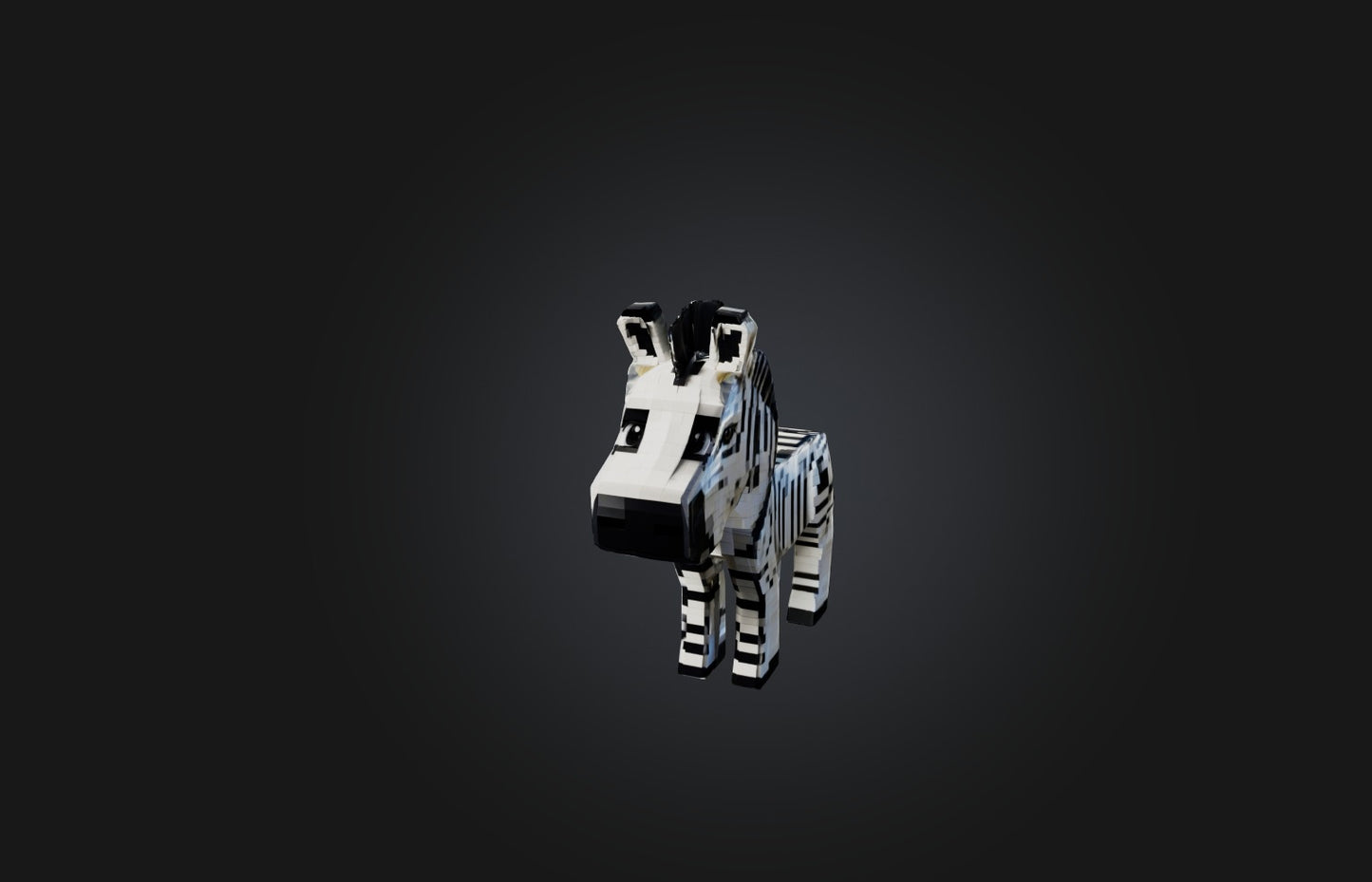 3D model Voxel Zebra VR / AR / low-poly
