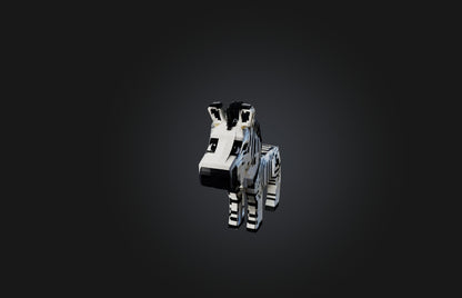 3D model Voxel Zebra VR / AR / low-poly