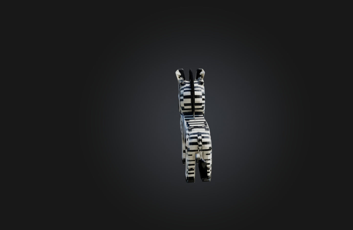 3D model Voxel Zebra VR / AR / low-poly
