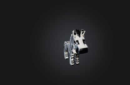 3D model Voxel Zebra VR / AR / low-poly