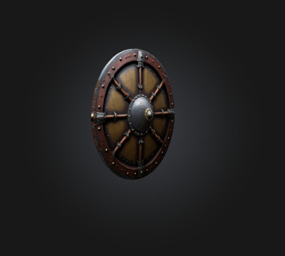 3D model warrior shield 2 VR / AR / low-poly