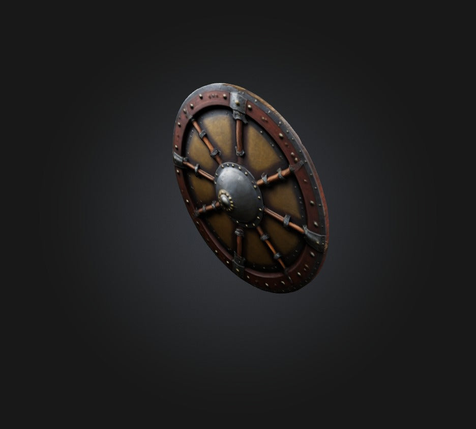3D model warrior shield 2 VR / AR / low-poly