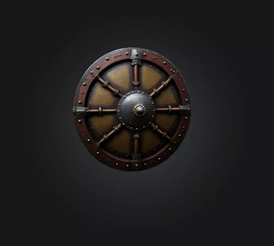 3D model warrior shield 2 VR / AR / low-poly