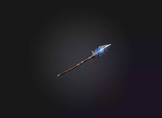 3D model wizard baton VR / AR / low-poly