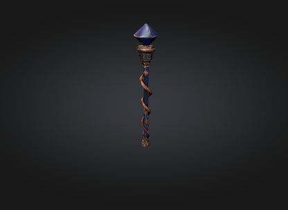 3D model wizard baton model VR / AR / low-poly