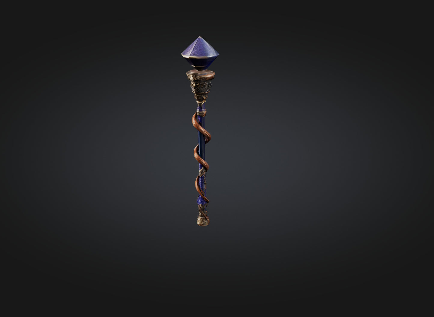 3D model wizard baton model VR / AR / low-poly