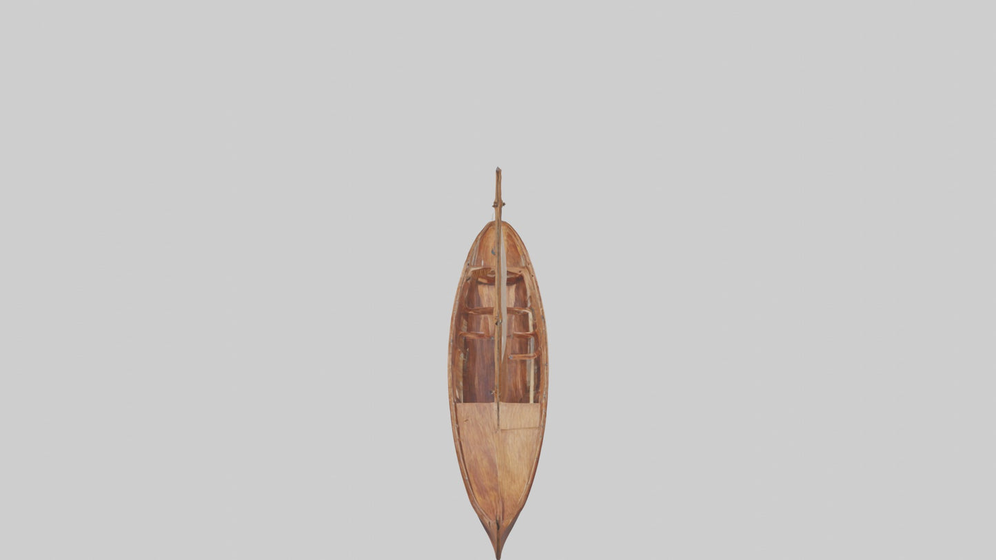 3D model Wooden Boat VR / AR / low-poly