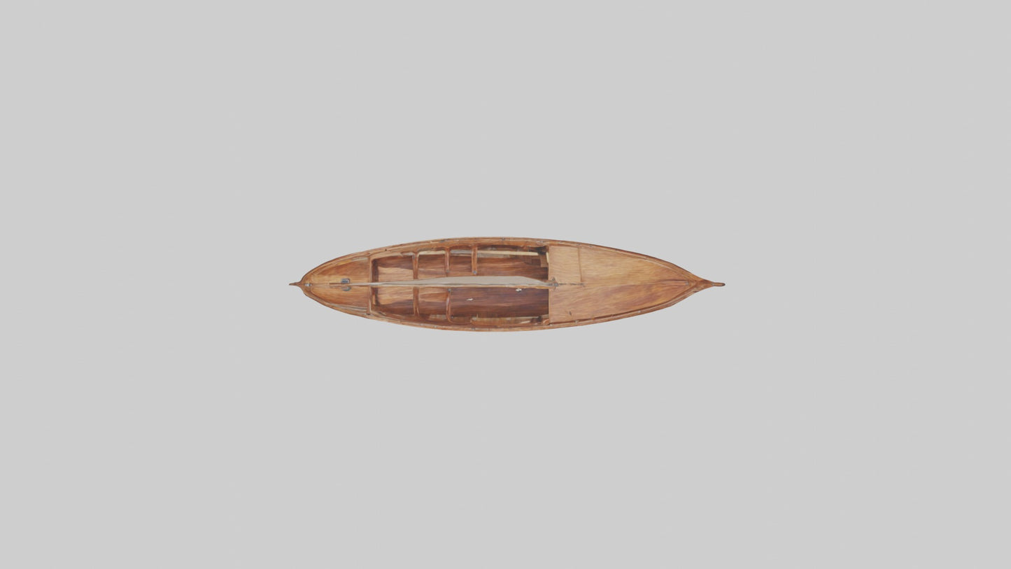 3D model Wooden Boat VR / AR / low-poly
