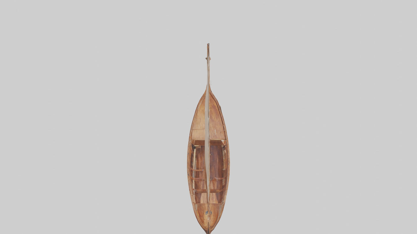 3D model Wooden Boat VR / AR / low-poly