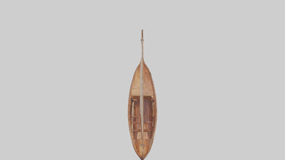 3D model Wooden Boat VR / AR / low-poly