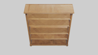 3D model Wooden bookshelf VR / AR / low-poly