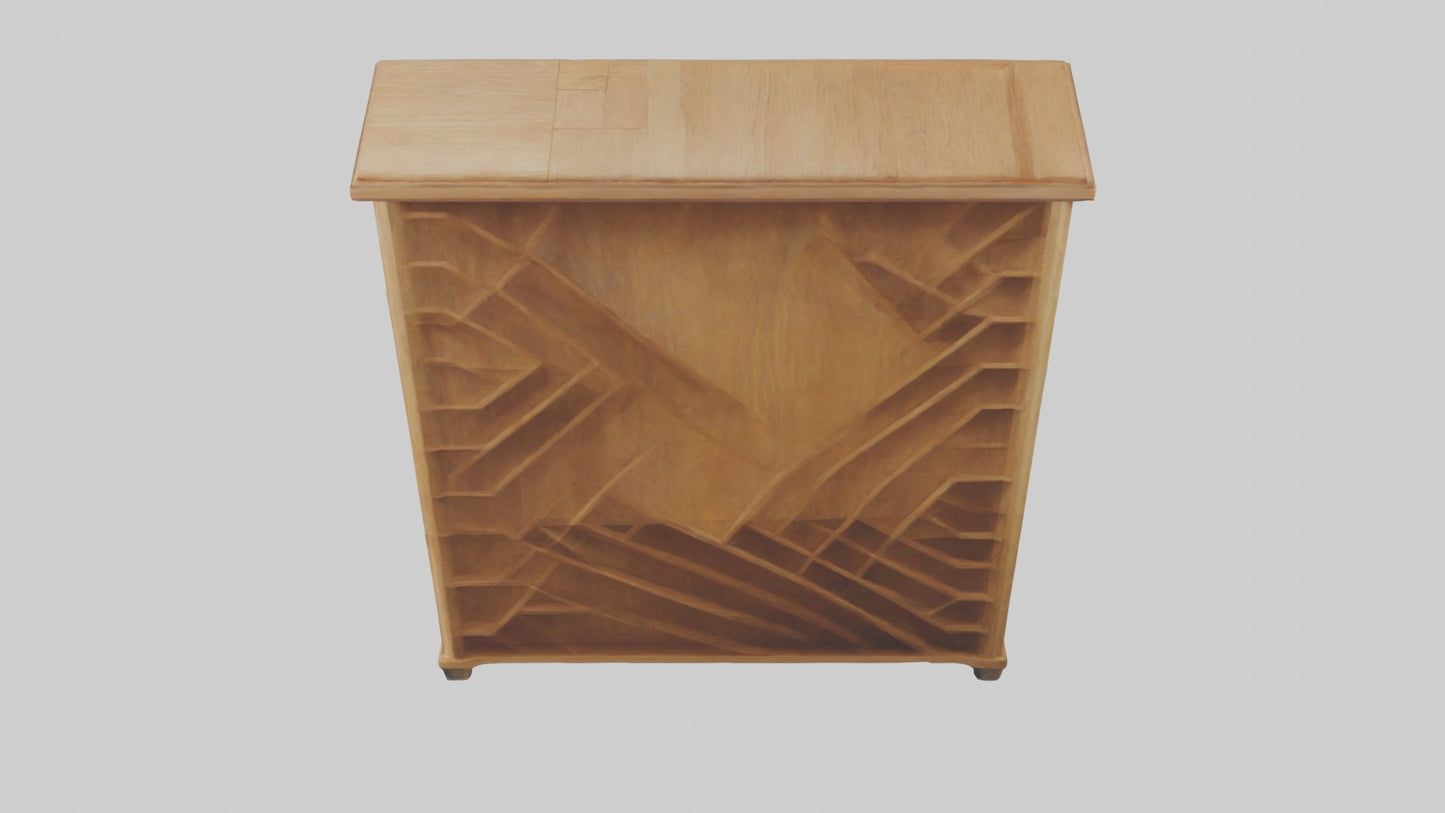 3D model Wooden bookshelf VR / AR / low-poly