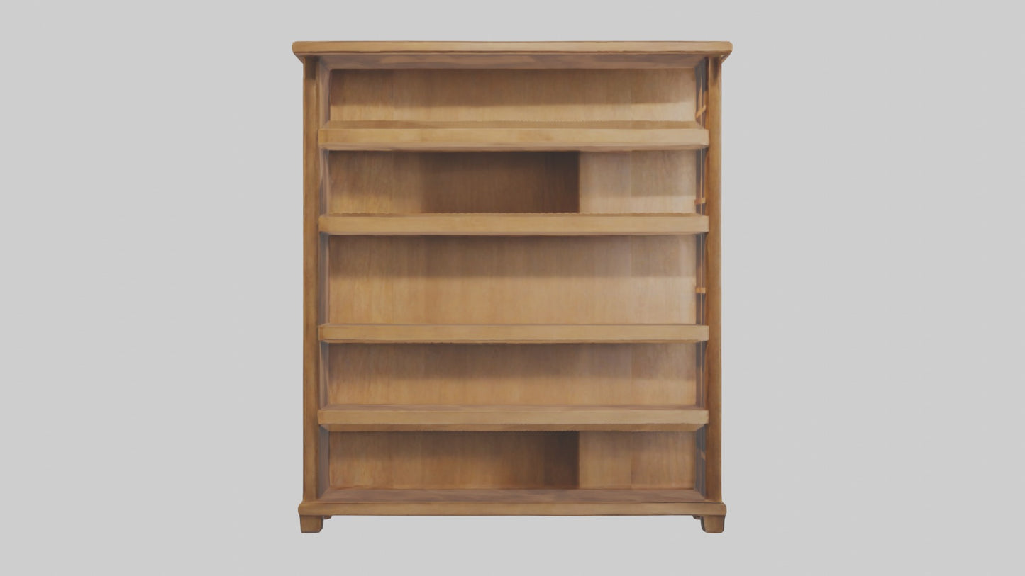 3D model Wooden bookshelf VR / AR / low-poly