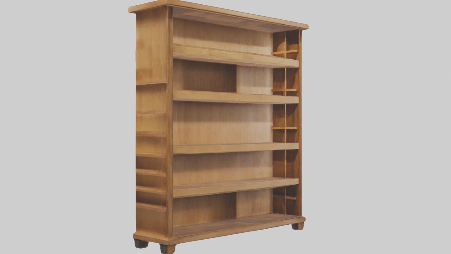 3D model Wooden bookshelf VR / AR / low-poly