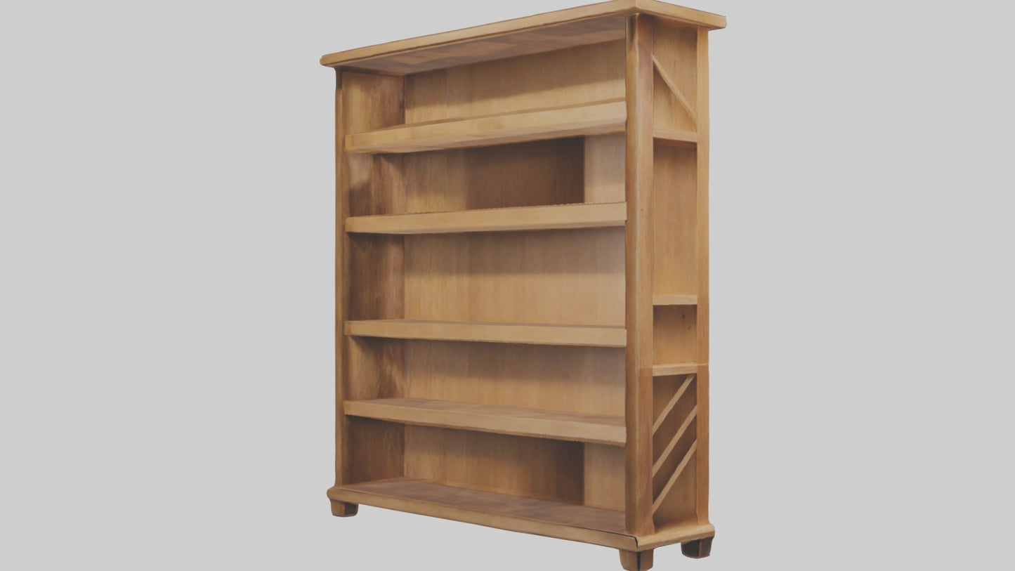 3D model Wooden bookshelf VR / AR / low-poly