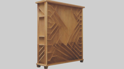 3D model Wooden bookshelf VR / AR / low-poly