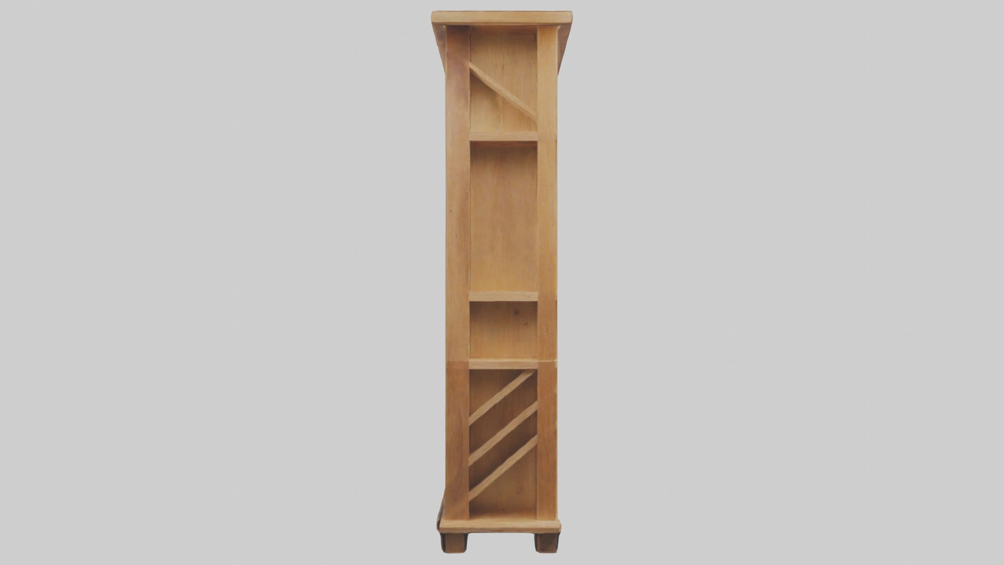 3D model Wooden bookshelf VR / AR / low-poly