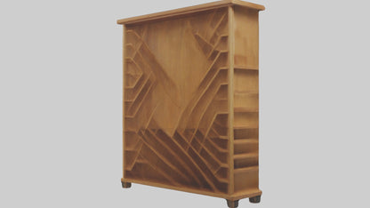 3D model Wooden bookshelf VR / AR / low-poly