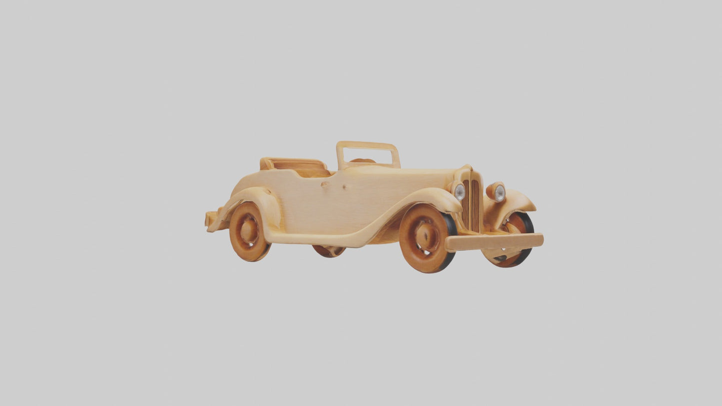 3D model Wooden Car Model VR / AR / low-poly
